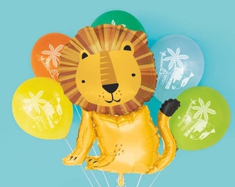 Safari-ballonboeket - Feestdecoraties, Safari-douchebenodigdheden, Safari Jungle-verjaardag, Verjaardagsversieringen, Verjaardagsballonnen