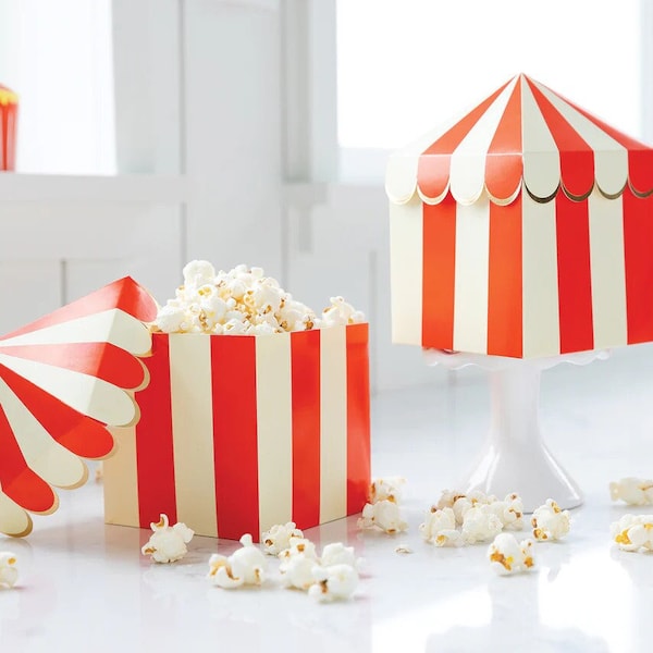 Cajas de regalo de carpa de carnaval (8 unidades): decoraciones de cumpleaños de carnaval, regalos de fiesta de carpa de circo, decoración para fiestas de carnaval, regalos de cumpleaños de circo