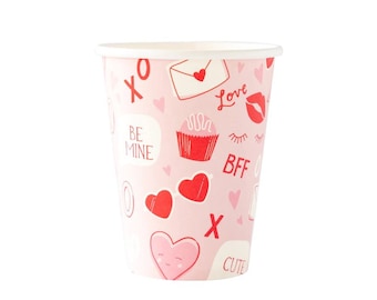Valentine's Day Cups - Galentines Party Supplies, Teen Valentines Party, Valentines Party Decorations, Galentines Day Party, XOXO Party
