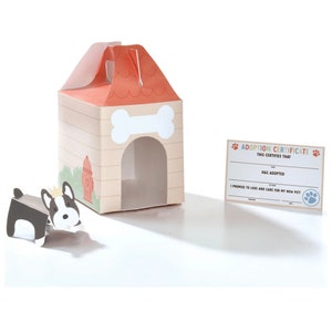 Dog House Treat Boxes - Puppy Birthday Decorations, Dog Pawty Supplies, Puppy Baby Shower, Dog Birthday Favors, Paw Print Party Decorations