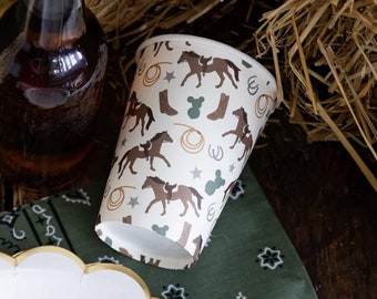 Howdy-feestbekers - westerse verjaardagsbekers, feestartikelen paard, eerste rodeoverjaardag, benodigdheden babyshower wilde westen, decor paardensport
