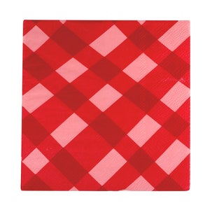 Roze en rood geruite servetten