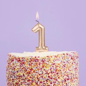 Gold Number Birthday Candles - Gold Birthday, Age Candles, 0-9 Numbered Candles, Number Cake Toppers, Gold Party Candles, Gold Cake Topper