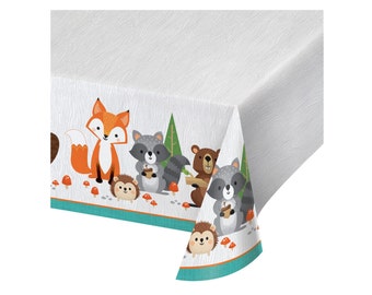 Woodland Tablecloth - Woodland Party Decorations, Woodland Birthday Decorations, Woodland Baby Shower Decorations, Woodland Party Decor
