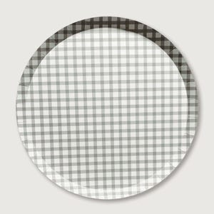 Sage Green Gingham Teller 12ct - Große Papierteller, Geburtstagsteller, Hochzeitsteller, Papierteller, Jungen-Geburtstags-Party-Geschirr