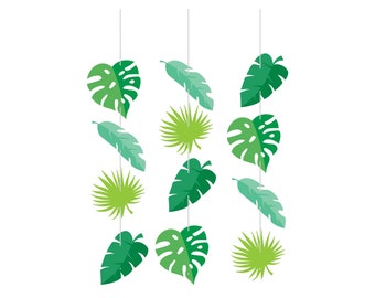 Tropische feestdecoraties - Luau-feestdecoraties, tropische vrijgezellenfeest, palmbladfeest, junglefeest, tropische verjaardagsdecoraties