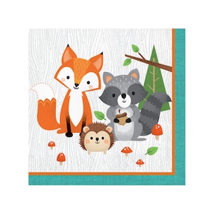 Woodland Napkins - Woodland Party, Woodland Baby Shower, Woodland Birthday, Woodland Animals, Birthday Decorations, Woodland Party Supplies