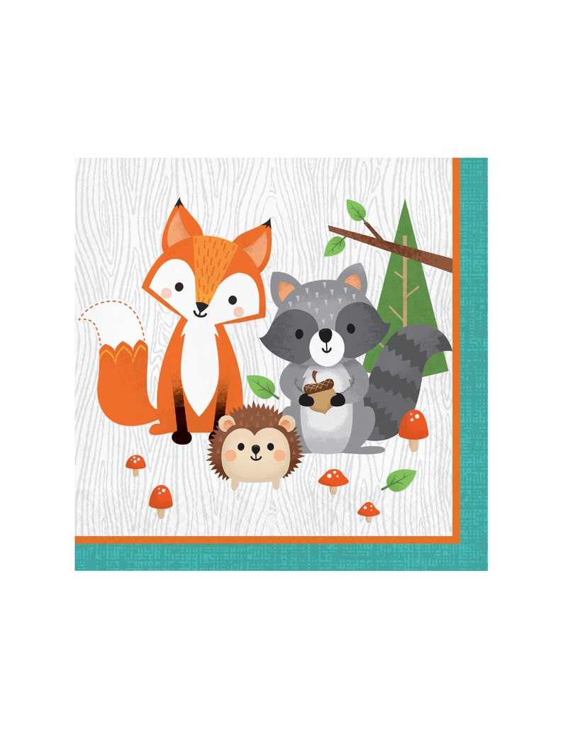 Woodland Napkins Woodland Party Woodland Baby Shower Woodland Birthday Woodland Animals Birthday Decorations Woodland Party
