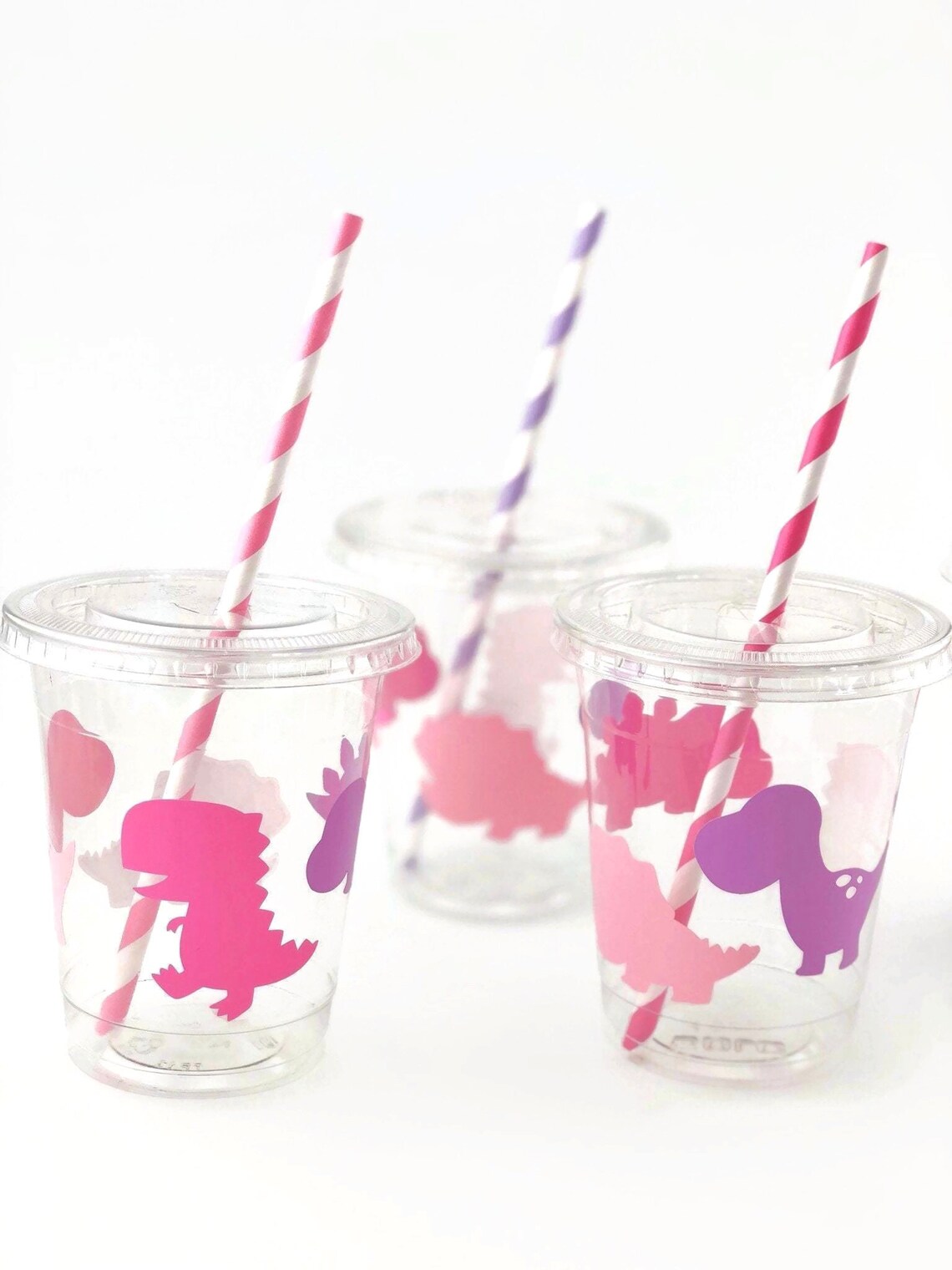 Pink Dinosaur Cups Dinosaur Party Cups Dinosaur Party Etsy