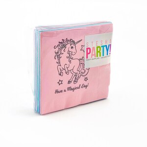 Unicorn Napkins Unicorn Party Decorations, Unicorn Party Supplies, Unicorn Birthday, Party Napkins, Birthday Napkins, Pastel Rainbow Party image 2