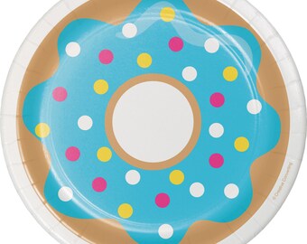 Donut-Pappteller, 60 Stück, 17,8 Cm – 6 Bunte Designs, Für Donut-Party & Geburtstag