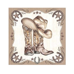 Tovaglioli da cowboy western, 20 pezzi - Stivali da cowboy, Cappello da cowboy, Baby shower, Tovaglioli per compleanno in stile Far West, Articoli per feste western, Compleanno da rodeo