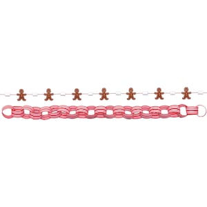Holiday Gingerbread Garland 2-Piece Set - Candy Cane Party, Kids Christmas Party Decorations, Cookie Exchange, Gingerbread Party Decorations