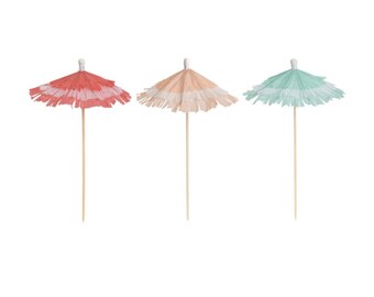 Drink Party Umbrellas 25ct - Tropical Luau Party Supplies, Summer Bachelorette Decorations, Pool Party Decor, Cocktail Drink Party Supplies