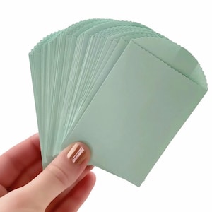 50 torebek papierowych w kolorze miętowym - małe torby papierowe, torby na upominki na przyjęcia, upominki urodzinowe, torby na sztućce, torby rzemieślnicze, torby w kolorze miętowym 4" x 2,5"