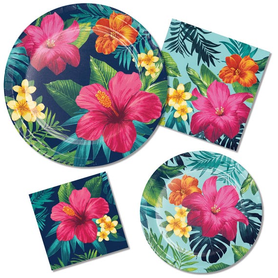 100 Piatti Di Carta Floreali 22,9 Cm – Usa E Getta, Impermeabili, Per Feste Primaverili, Compleanni, Matrimoni, Baby Shower