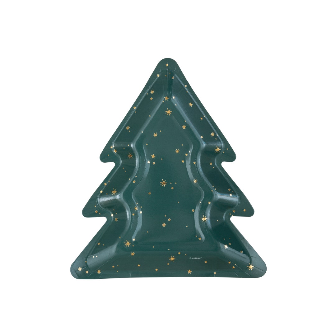 Tree Shaped Plates Holiday Party Plates, Christmas Party Decorations