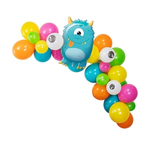 Monster Balloon Garland - Monster Party Balloons, Kids Birthday Decorations, Monster Party Supplies, Our Little Monster Party, Balloon Arch