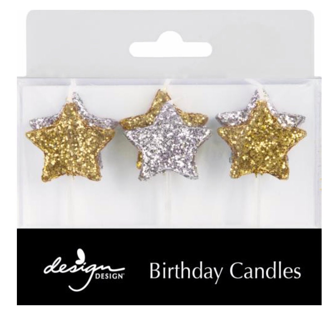 Star Birthday Candles Party Candles Gold Party Supplies Etsy
