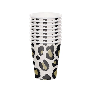 Leopard Cups - Leopard Party Dekoration, Gepard Geburtstag Dekoration, Leopard Geburtstag, Animal Print Party Decor, Dschungel Party Tassen