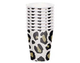 Luipaardkopjes - Luipaardfeestversieringen, luipaardverjaardagsversieringen, luipaardverjaardag, feestdecoratie dierenprint, junglefeestkopjes