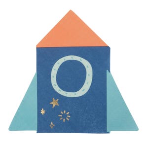 Rocket Ship Party Napkins - Space Birthday Decorations, Astronaut Party Supplies, Planet Baby Shower, Blast Off Birthday Decor, Rocket Party