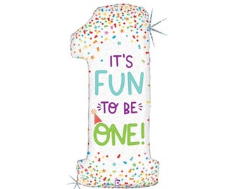 41" First Birthday Balloon - Number One Balloon, First Birthday Decorations, 1st Birthday Party Supplies, Balloon Decorations, Party Decor