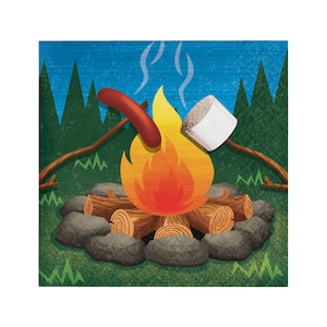 Smores Party Napkins - Camper Birthday - Backyard Party - Glaming Birthday - Lumberjack Party - Camp Party - Birthday Party Decor - Woodland