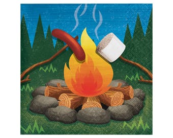 Smores Party Servietten – Camper Geburtstag – Hinterhofparty – Glaming Geburtstag – Holzfäller Party – Camp Party – Geburtstagsparty Dekoration – Waldland