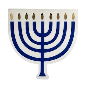 Tovaglioli per feste a forma di Menorah - Articoli per feste di Hanukkah, decorazioni per le feste ebraiche, decorazioni per feste di Chanukkah, feste di Menorah, decorazioni per Menorah