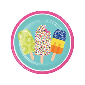 スイートトリートケーキプレート - アイスキャンディーパーティープレート、アイスクリームバースデーデコレーション、アイスクリームプレート、夏の誕生日、アイスキャンディーパーティーデコレーション