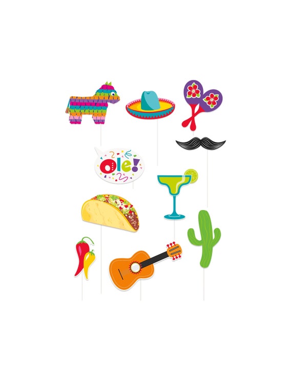 Fiesta Photo Props - Cinco de Mayo Party, Fiesta Birthday, Fiesta Party Supplies, Mexican Party Games, Fiesta Favors, Fiesta Bachelorette