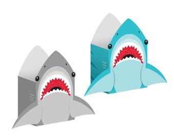8 Shark Favor Bags - Shark Party Favors, Birthday Favors, Party Decorations, Shark Birthday Decorations, Shark Party Supplies, Treat Bags