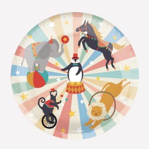 Carnival Party Plates 8ct - Circus Birthday Decorations Come One Come All Birthday Carnival Birthday Circus Baby Shower Circus Animal Party