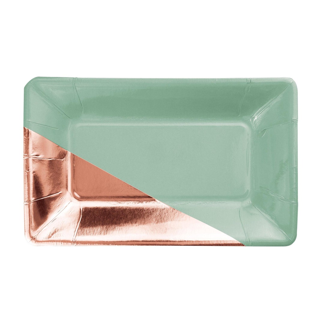 Mint and Rose Gold Appetizer Trays Wedding Plates Boho Etsy