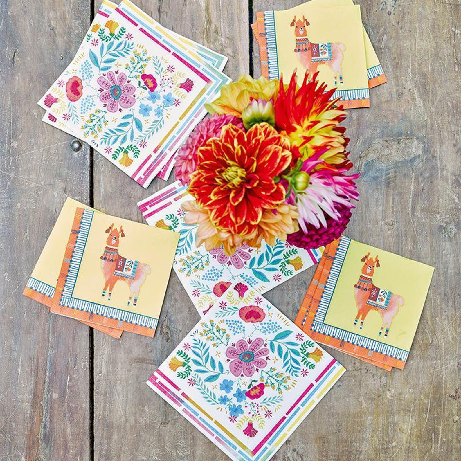Boho Fiesta Napkins Floral Fiesta Boho Party Fiesta Etsy