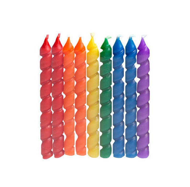 Party Candles Birthday Candles Rainbow Party Cupcake Etsy