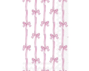 Pink Bows Napkins - Coquette Bridal Shower, Girl Bow Baby Shower Supplies, Princess Birthday, Bows Bachelorette, Bridal Shower Party Napkins