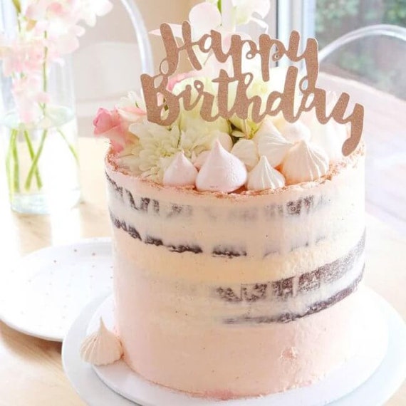 Rose Gold Birthday Cake Topper Rose Gold Party Fournitures Etsy Rose Gold Birthday Cake Topper Rose Gold Party Fournitures Etsy