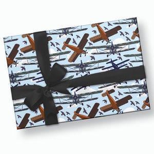 Flugzeug Geschenkverpackung - Vintage Flugzeug Papier, Reise Geschenkpapier, Geschenk zum Ruhestand, Luftfahrt Geschenk, Flugzeug Geschenke, Geschenkpapier