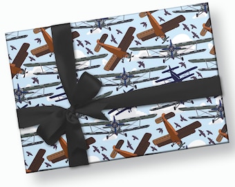 Airplane Gift Wrap - Vintage Airplane Paper, Travel Wrapping Paper, Retirement Gift, Aviation Gift, Plane Gifts, Gift Wrap Paper