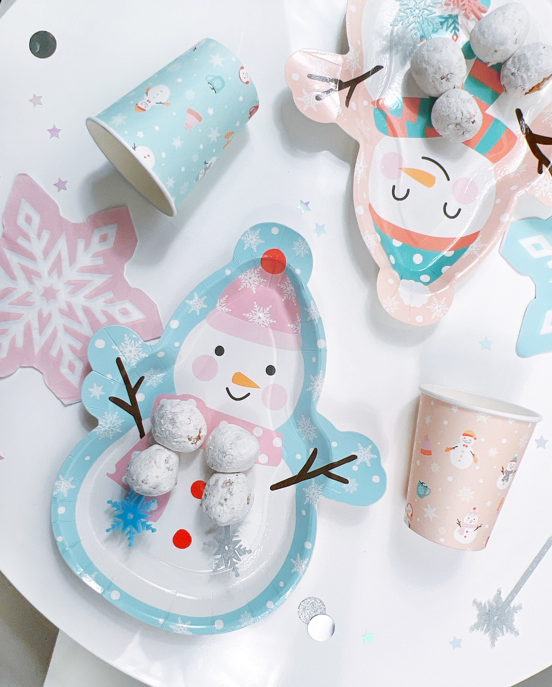 Snowman Party Plates Winter Party Winter Wonderland Birthday Winter Birthday Decorations Snowman Party Supplies Winter