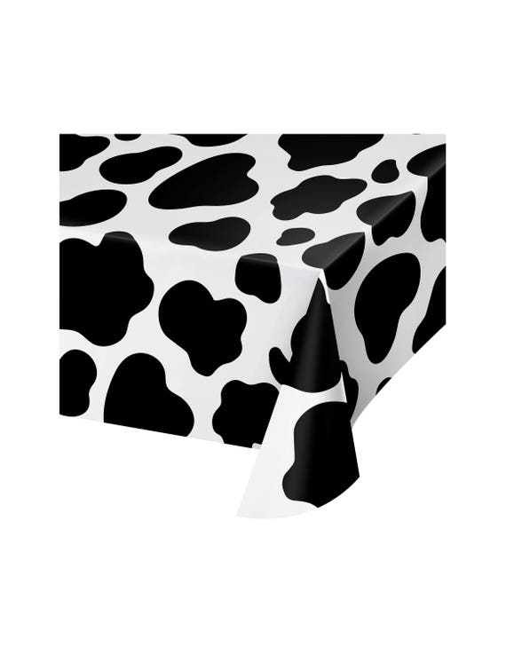 Cow Tablecloth Farm Birthday Cow Party Barn Party Cow Etsy