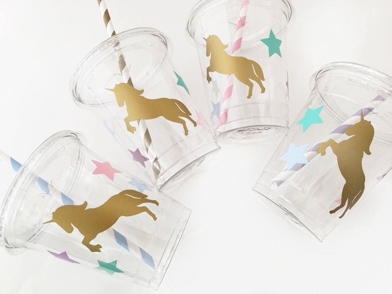 Unicorn Party Cups Unicorn Birthday Cups, Unicorn Cups, Unicorn Party Favors, Birthday Favors, Party Decorations, Birthday Decorations image 3