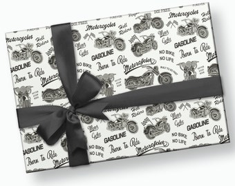 Motorcycle Wrapping Paper - Motorcycle Gift, Motorcycle Present, Wrapping Paper for Men, Fathers Day Gift, Birthday for Men, Present Wrap