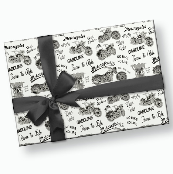 Motorcycle Wrapping Paper Motorcycle Gift, Motorcycle Present, Wrapping  Paper for Men, Fathers Day Gift, Birthday for Men, Present Wrap 