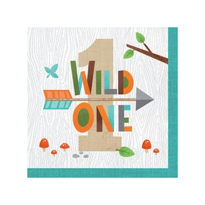 Wild One Napkins - Wild One Birthday, Woodland Birthday, First Birthday, 1st Birthday Boy, Woodland Party, First Birthday Napkins