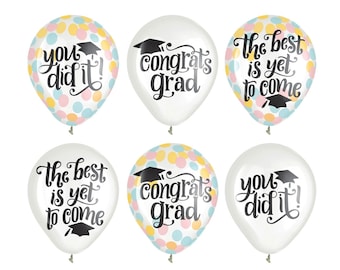 Graduation Party Balloons - Graduation Party Decorations, Graduation Confetti Balloons, Graduation Balloon Decorations, College Graduation