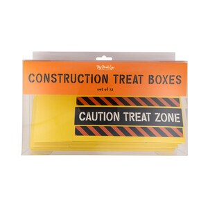 Construction Party Treat Boxes - Under Construction Birthday Favors ...