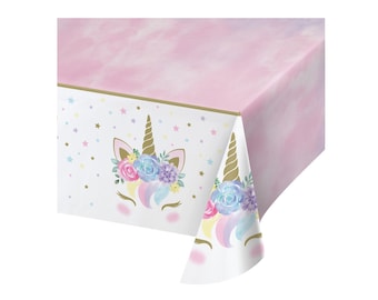 Unicorn Tablecloth - Unicorn Party Tablecloth, Unicorn Birthday, Unicorn Party Decor, Unicorn Party Decoration, Unicorn Birthday Decorations